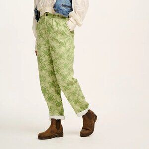 Lucy & Yak Addison Tapered Twill Trousers in Eldorado Print Size W34 Reg (UK 16)